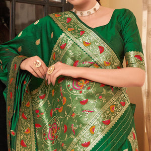 green-festive-wear-woven-soft-banarasi-silk-saree-131146