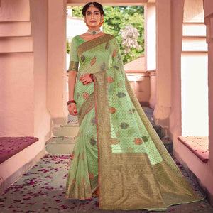 green-festive-wear-woven-soft-cotton-saree-132346