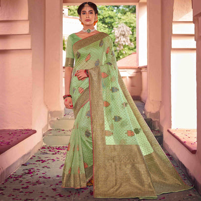 green-festive-wear-woven-soft-cotton-saree-132346