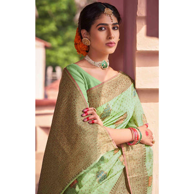 green-festive-wear-woven-soft-cotton-saree-132346