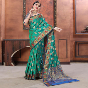 green-festive-wear-woven-soft-silk-saree-128393