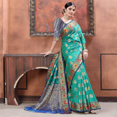 green-festive-wear-woven-soft-silk-saree-128393