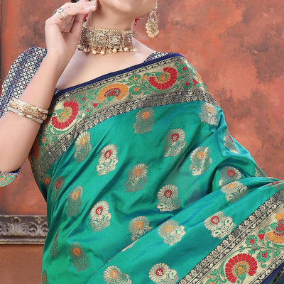 green-festive-wear-woven-soft-silk-saree-128393