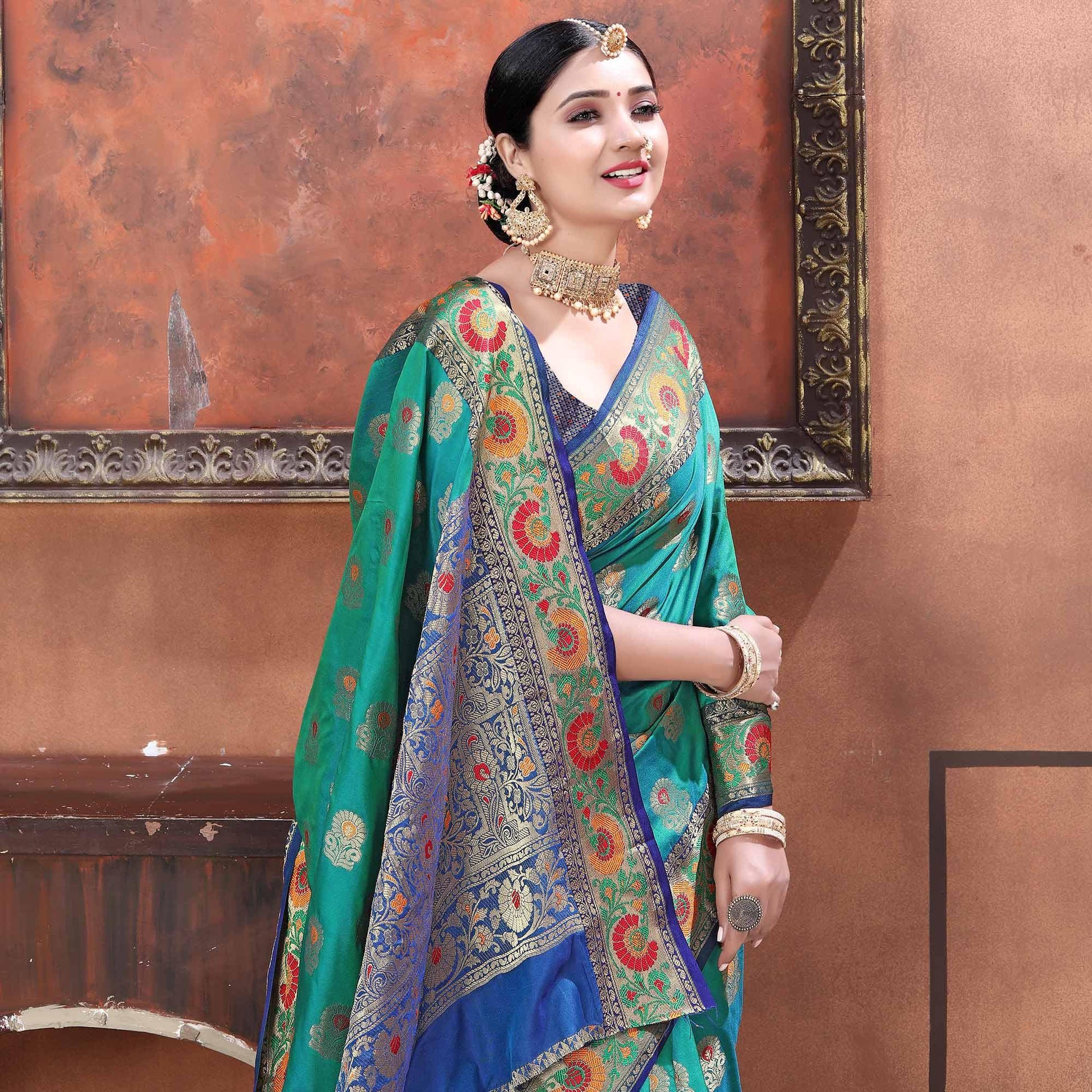 green-festive-wear-woven-soft-silk-saree-128393