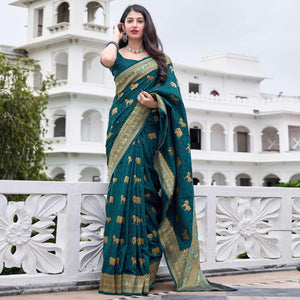green-festive-wear-woven-soft-silk-satin-saree-120749