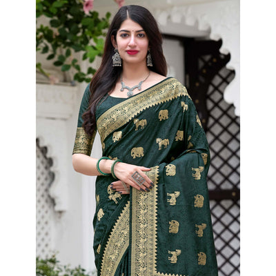 green-festive-wear-woven-soft-silk-satin-saree-120748