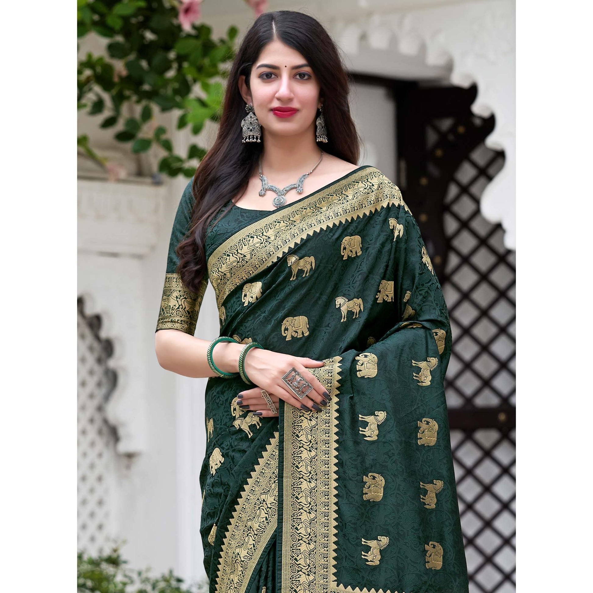 green-festive-wear-woven-soft-silk-satin-saree-120748