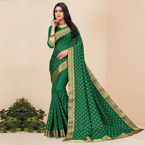 green-festive-wear-woven-vichitra-silk-saree-142483