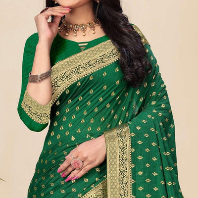 green-festive-wear-woven-vichitra-silk-saree-142483