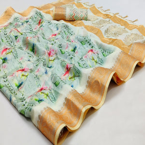 green-festive-wear-woven-with-digital-floral-printed-silk-saree-140077