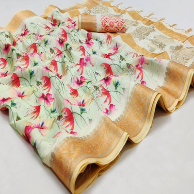 green-festive-wear-woven-with-digital-floral-printed-silk-saree-140076