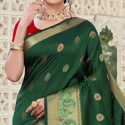 green-festive-wear-woven-with-meena-butta-lining-pallu-soft-silk-saree-112142