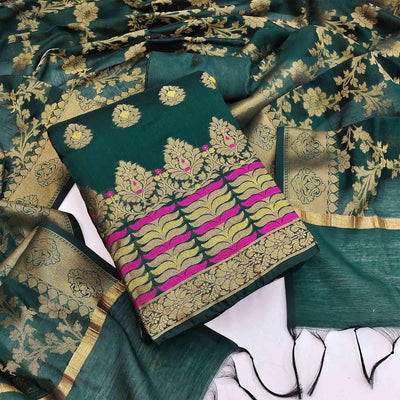 green-festive-wear-woven-work-with-tassels-banarasi-jacquard-dress-material-138619