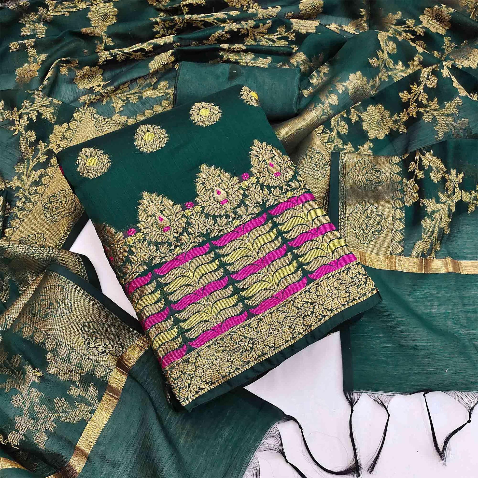 green-festive-wear-woven-work-with-tassels-banarasi-jacquard-dress-material-138619