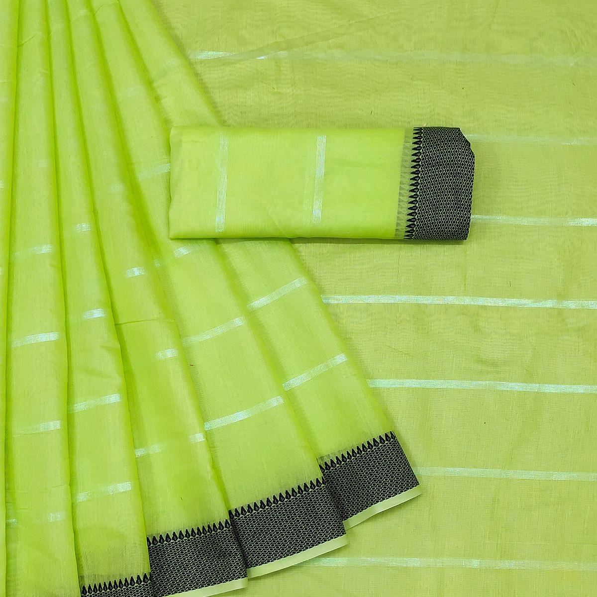 green-festive-wear-zari-stripe-cotton-saree-141894