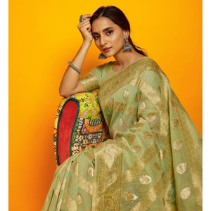 green-festive-wear-zari-work-cotton-saree-137901