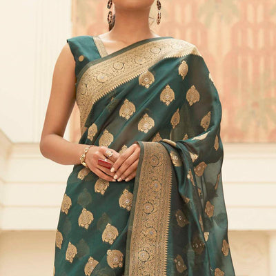 green-festive-wear-zari-woven-organza-silk-saree-with-tassels-137612