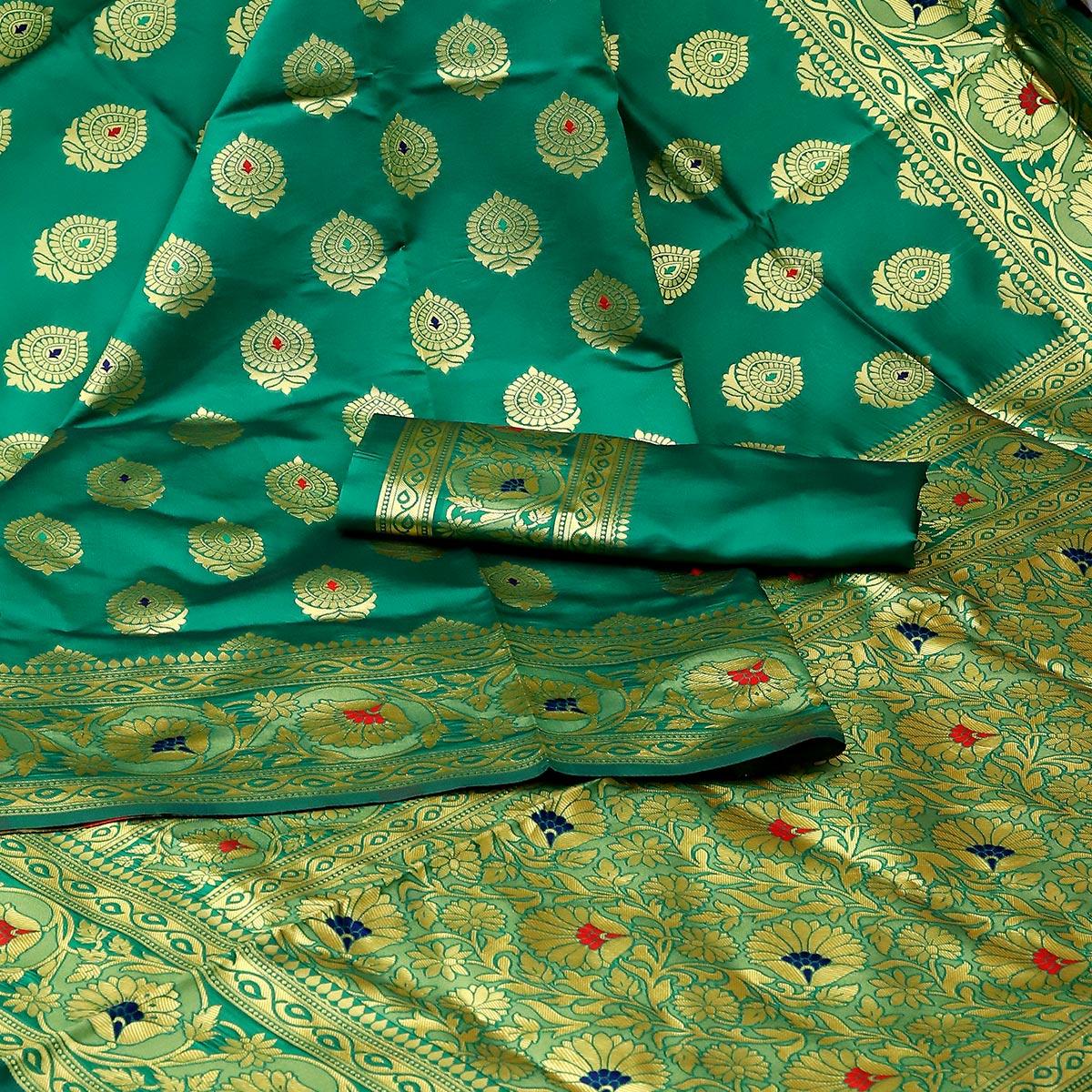 green-festive-woven-banarasi-art-silk-saree-108639