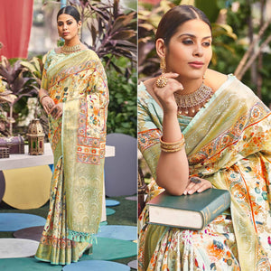 green-floral-digital-printed-pure-silk-saree-144891