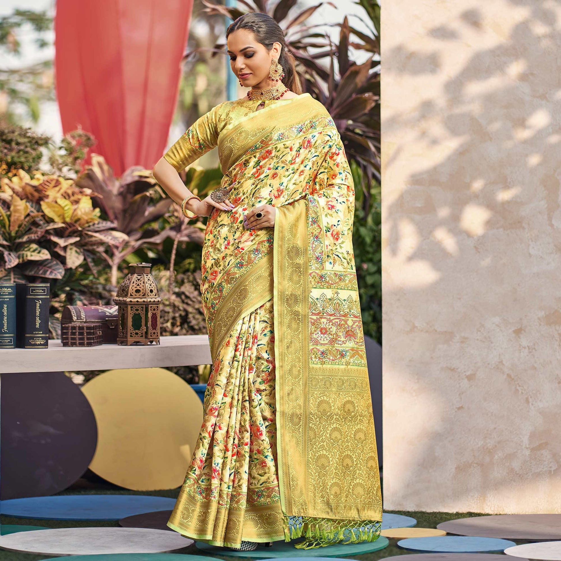 green-floral-digital-printed-pure-silk-saree-144897