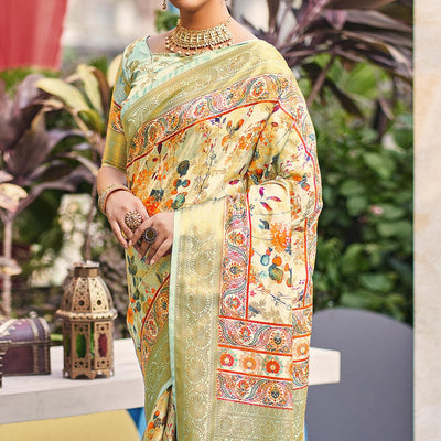 green-floral-digital-printed-pure-silk-saree-144891