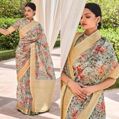 green-floral-digital-printed-with-sequence-linen-saree-144966