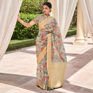 green-floral-digital-printed-with-sequence-linen-saree-144966