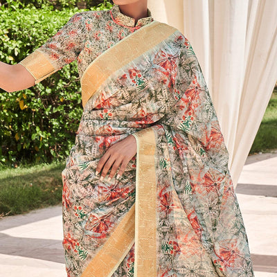 green-floral-digital-printed-with-sequence-linen-saree-144966