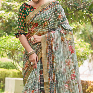 green-floral-digital-printed-with-sequence-linen-saree-1