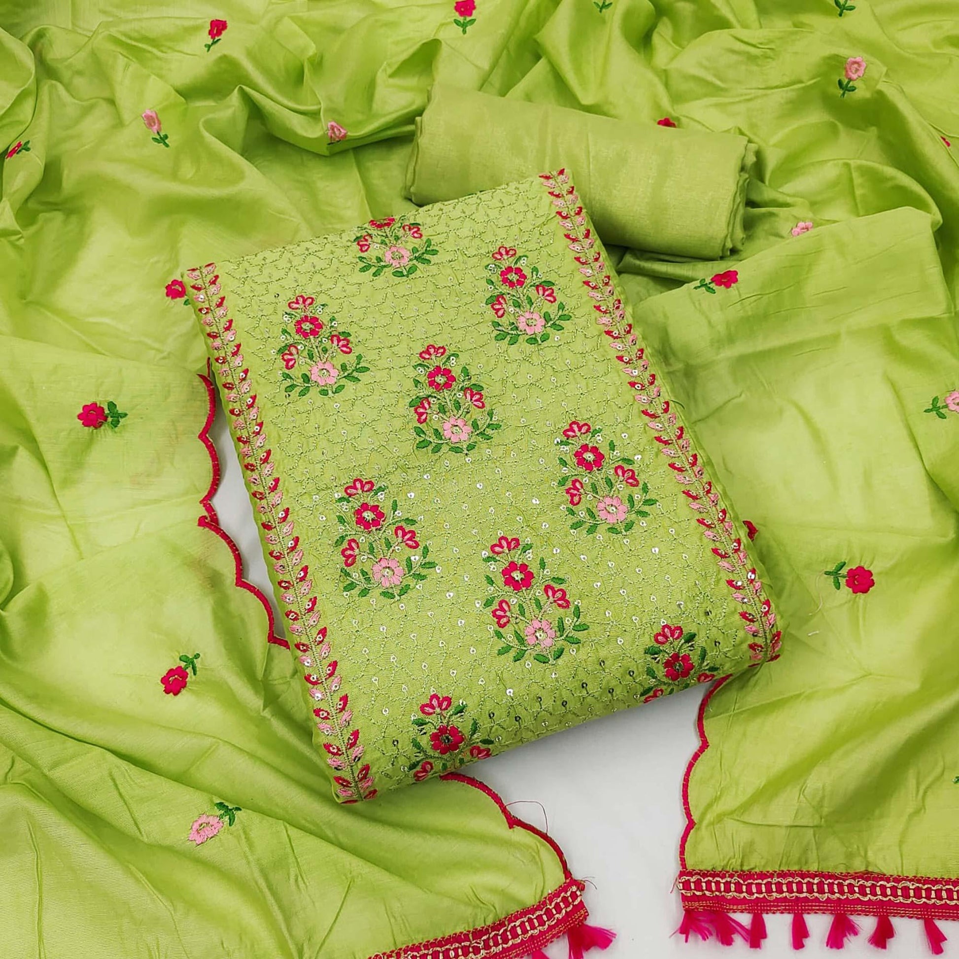 green-floral-embroidered-chanderi-dress-material-3