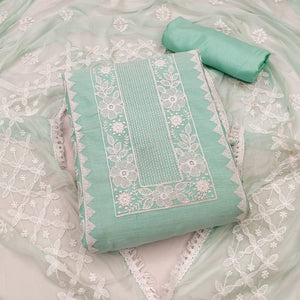 green-floral-embroidered-chanderi-dress-material