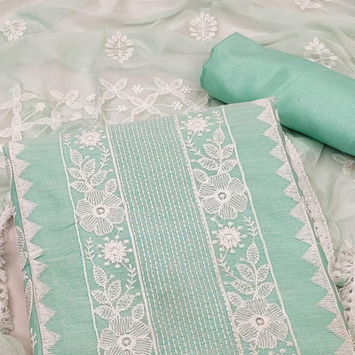 green-floral-embroidered-chanderi-dress-material