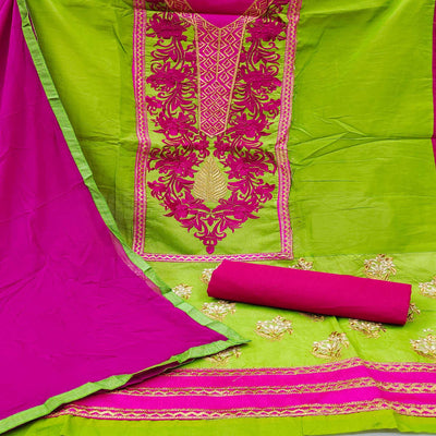 green-floral-embroidered-chanderi-dress-material-145261