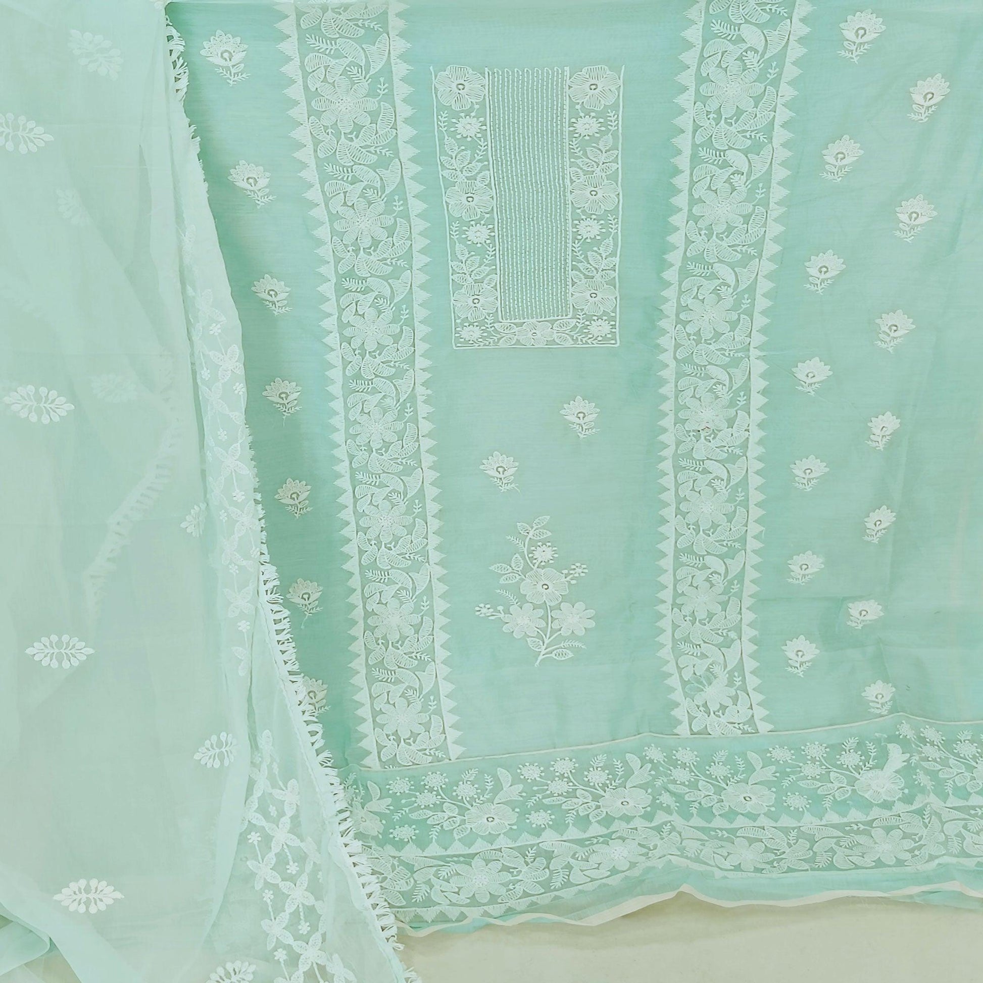 green-floral-embroidered-chanderi-dress-material