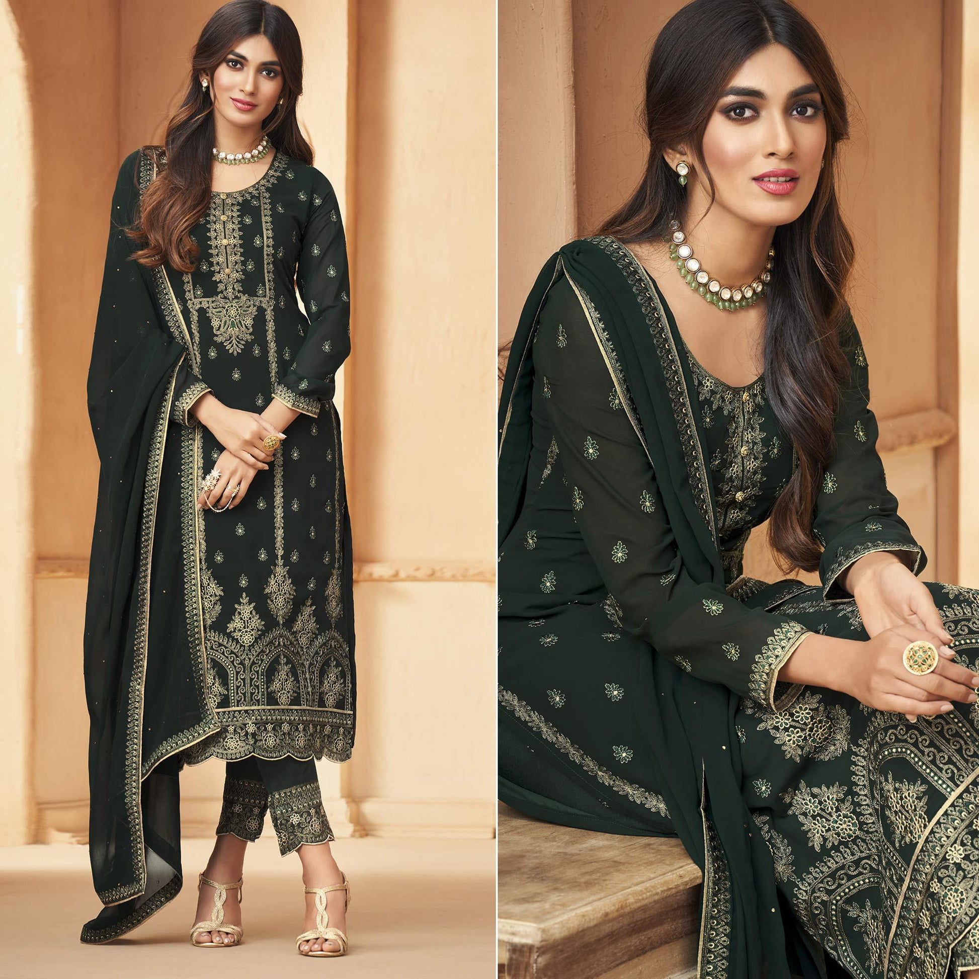 green-floral-embroidered-georgette-pakistani-suit