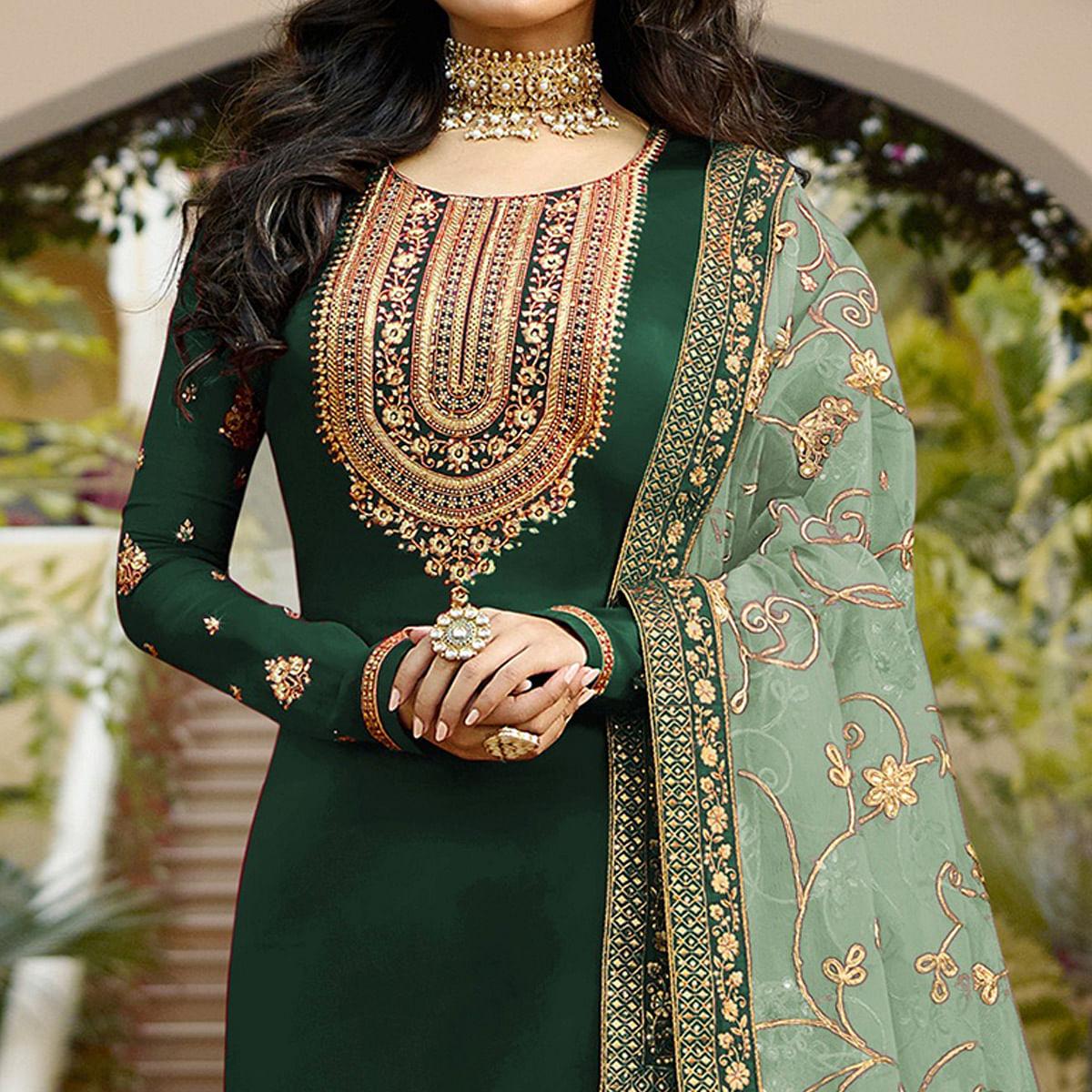 green-floral-embroidered-georgette-suit