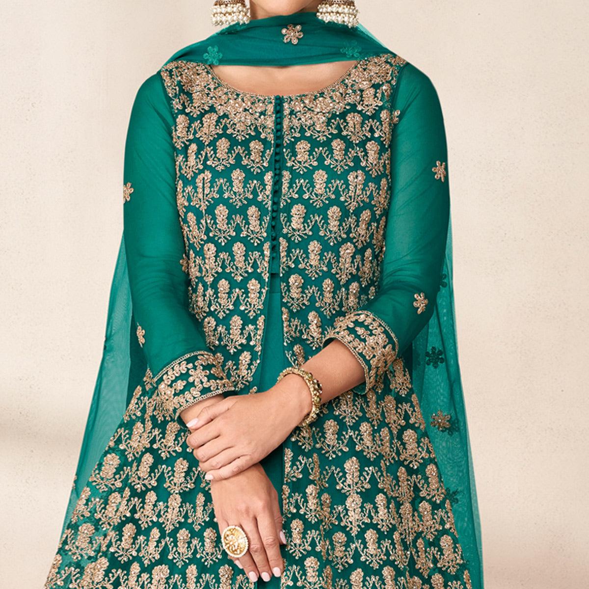 green-floral-embroidered-net-anarkali-style-gown-144792