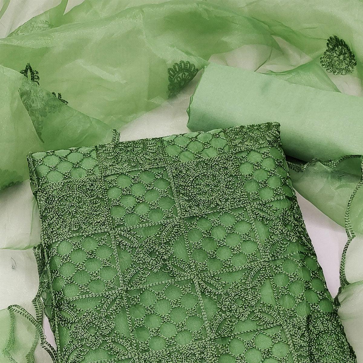 green-floral-embroidered-organza-dress-material-1