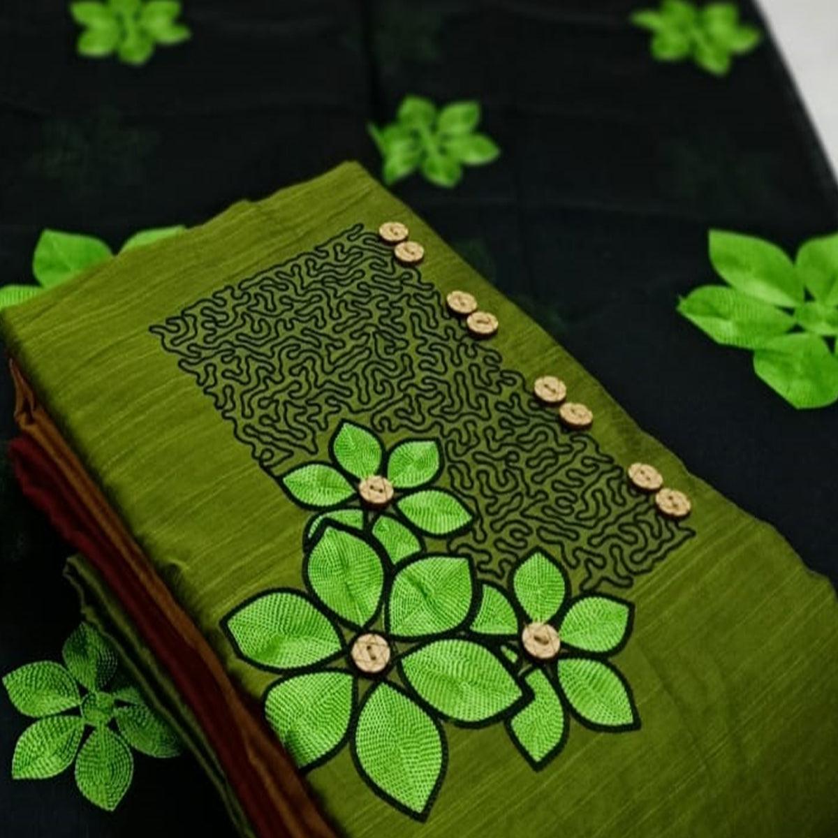 flaunt-green-colored-partywear-embroidered-cotton-dress-material-77981