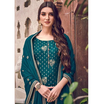 green-floral-embroidered-pure-dola-jacquard-partywear-suit-123072