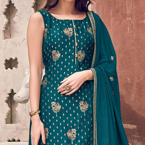 green-floral-embroidered-pure-dola-jacquard-partywear-suit-123072