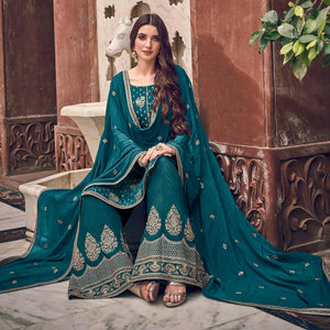 green-floral-embroidered-pure-dola-jacquard-partywear-suit-123072