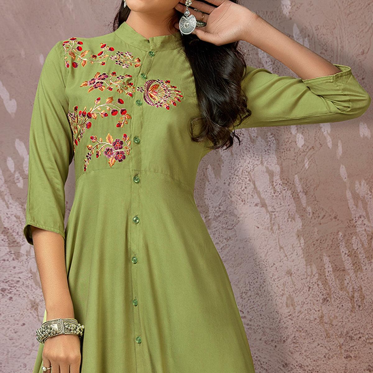 green-floral-embroidered-rayon-gown-1