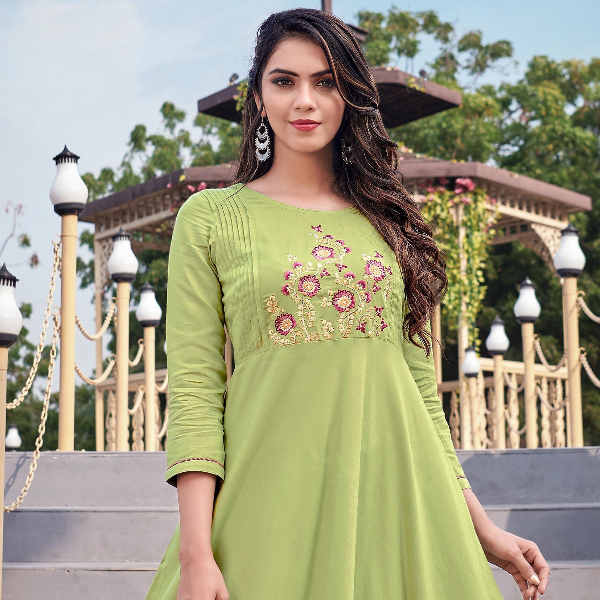 green-floral-embroidered-rayon-gown-2