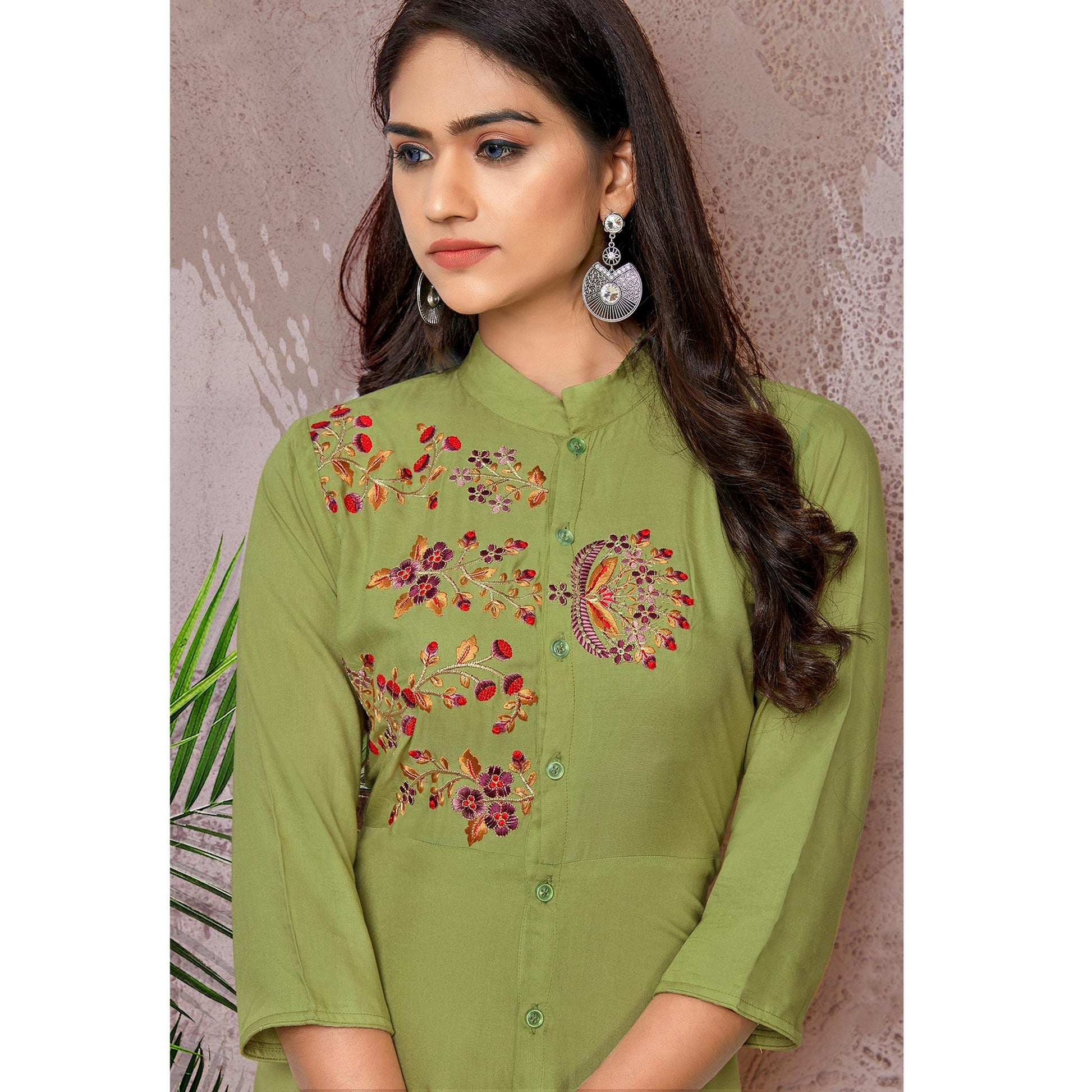 green-floral-embroidered-rayon-gown-1