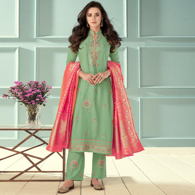 green-floral-embroidered-rayon-partywear-suit-139908