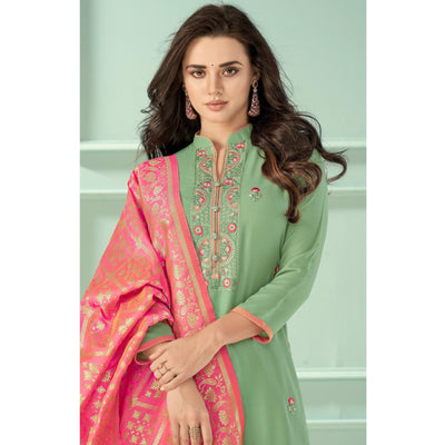 green-floral-embroidered-rayon-partywear-suit-139908