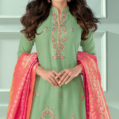 green-floral-embroidered-rayon-partywear-suit-139908