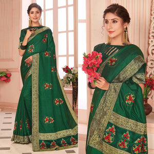 green-floral-embroidered-vichitra-silk-saree-145547