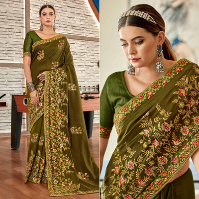 green-floral-embroidered-vichitra-silk-saree-144802